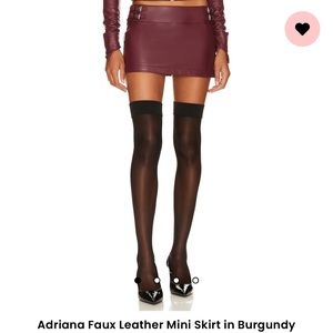 Adriana Faux Leather Mini Skirt in Burgundy
LOBA size small never worn